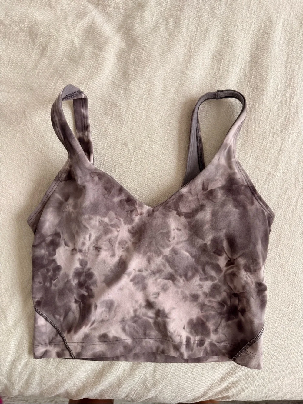 lululemon athletica Mauve & Charcoal Tie-Dye Sports Bra